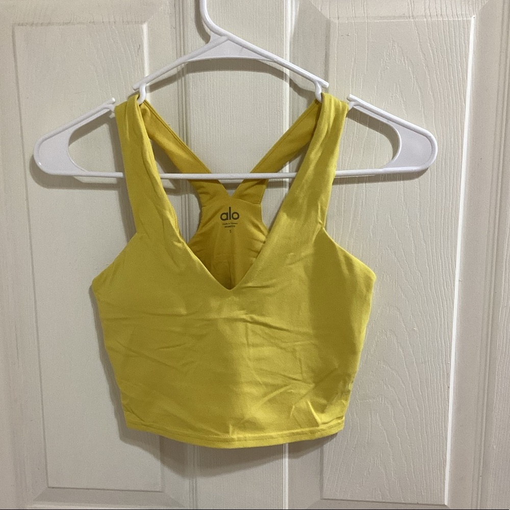 ALO yoga racerback top yellow size small